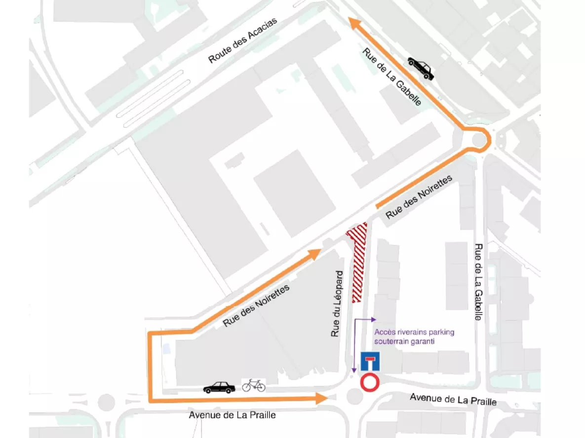 Carte travaux rue L&eacute;opard