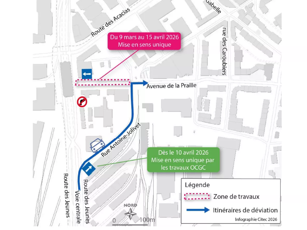 Travaux avenue de la Praille