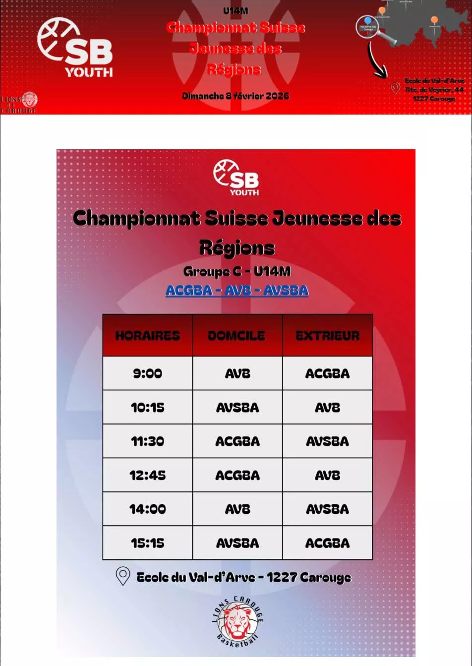 Affiche Championnat suisse jeunesse des r&eacute;gions