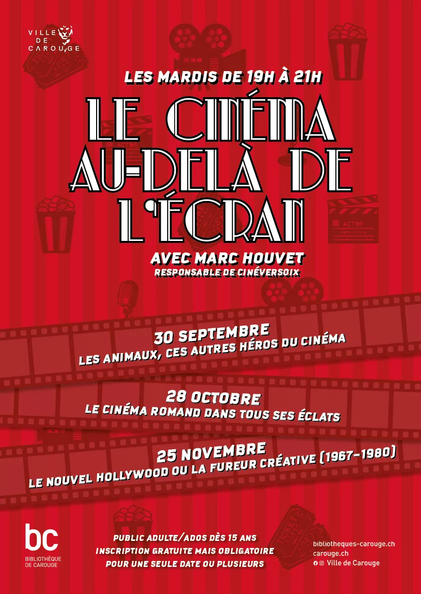 Affiche Bibliothèque de Carouge Le cinéma au-delà de l'écran