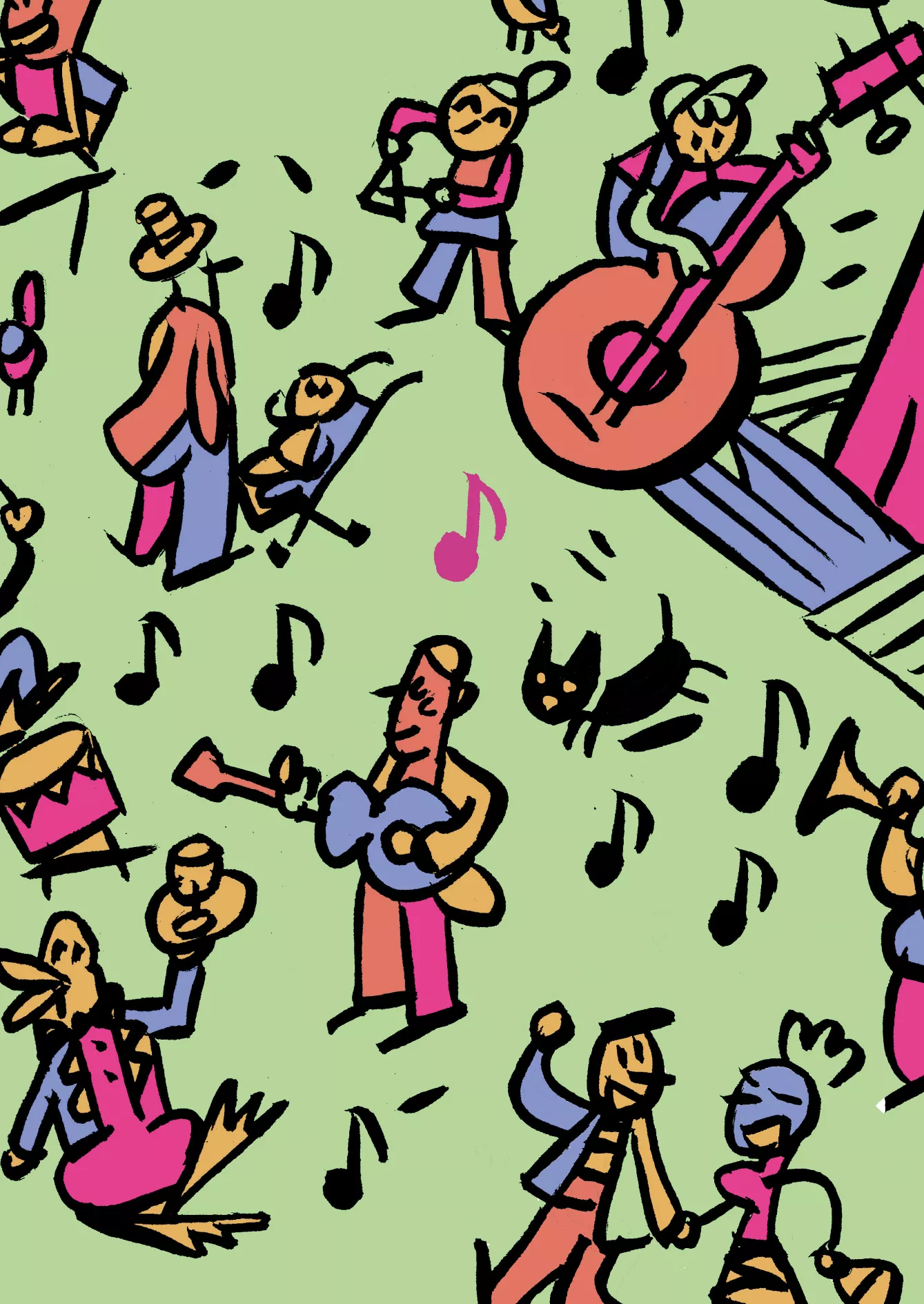 Illustration de bonshommes qui chantent