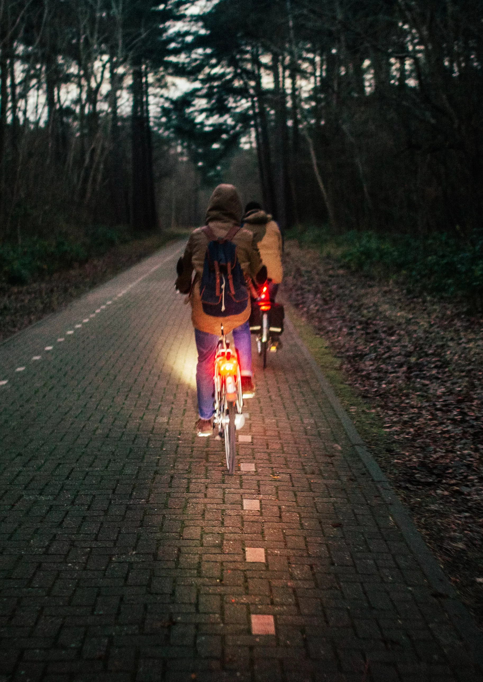 Vélos roulant la nuit