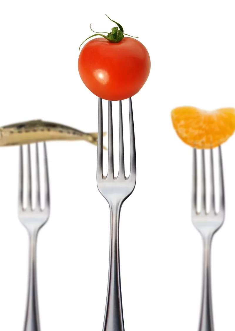 Fourchettes avec nourriture