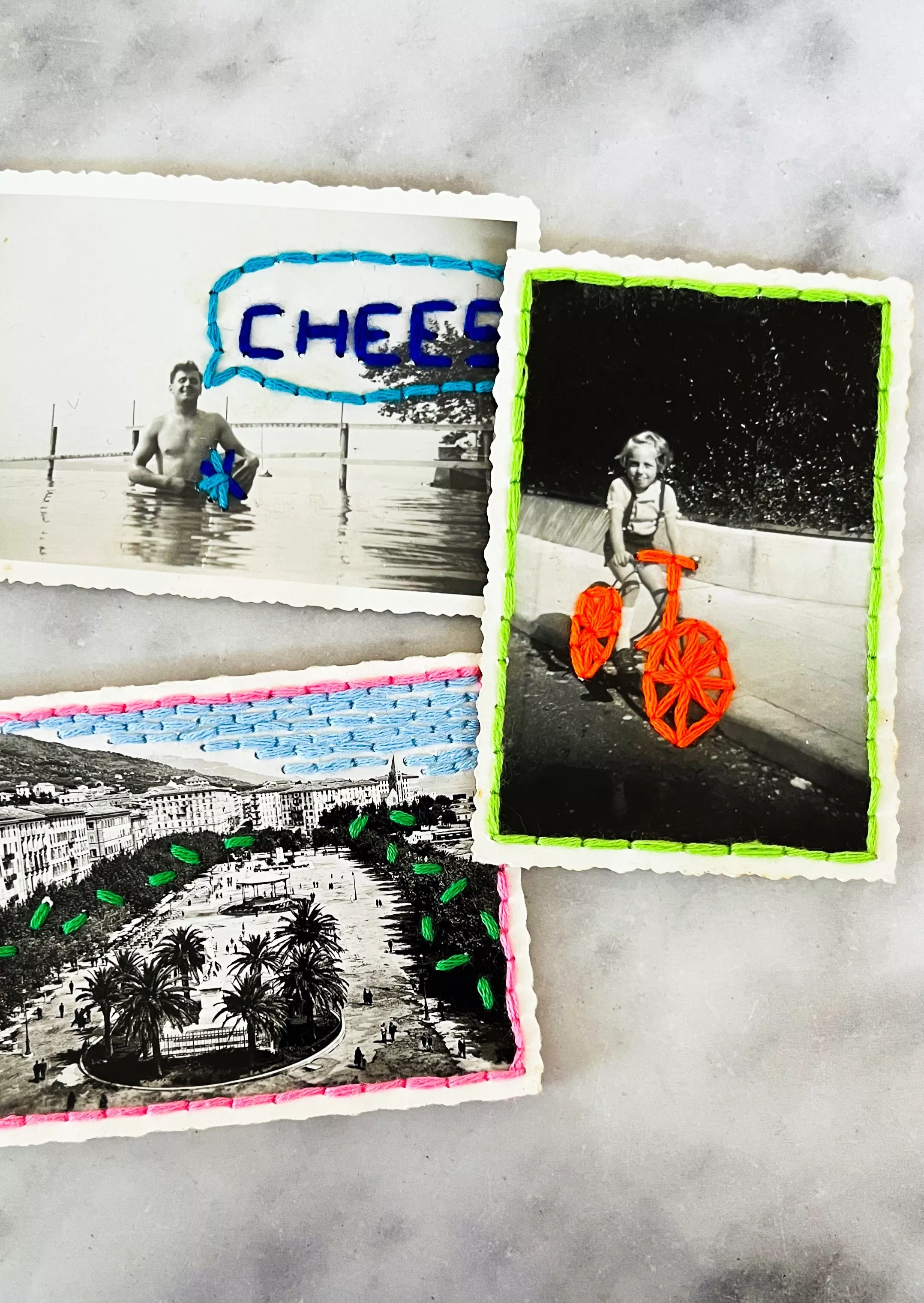 Photos anciennes brodées