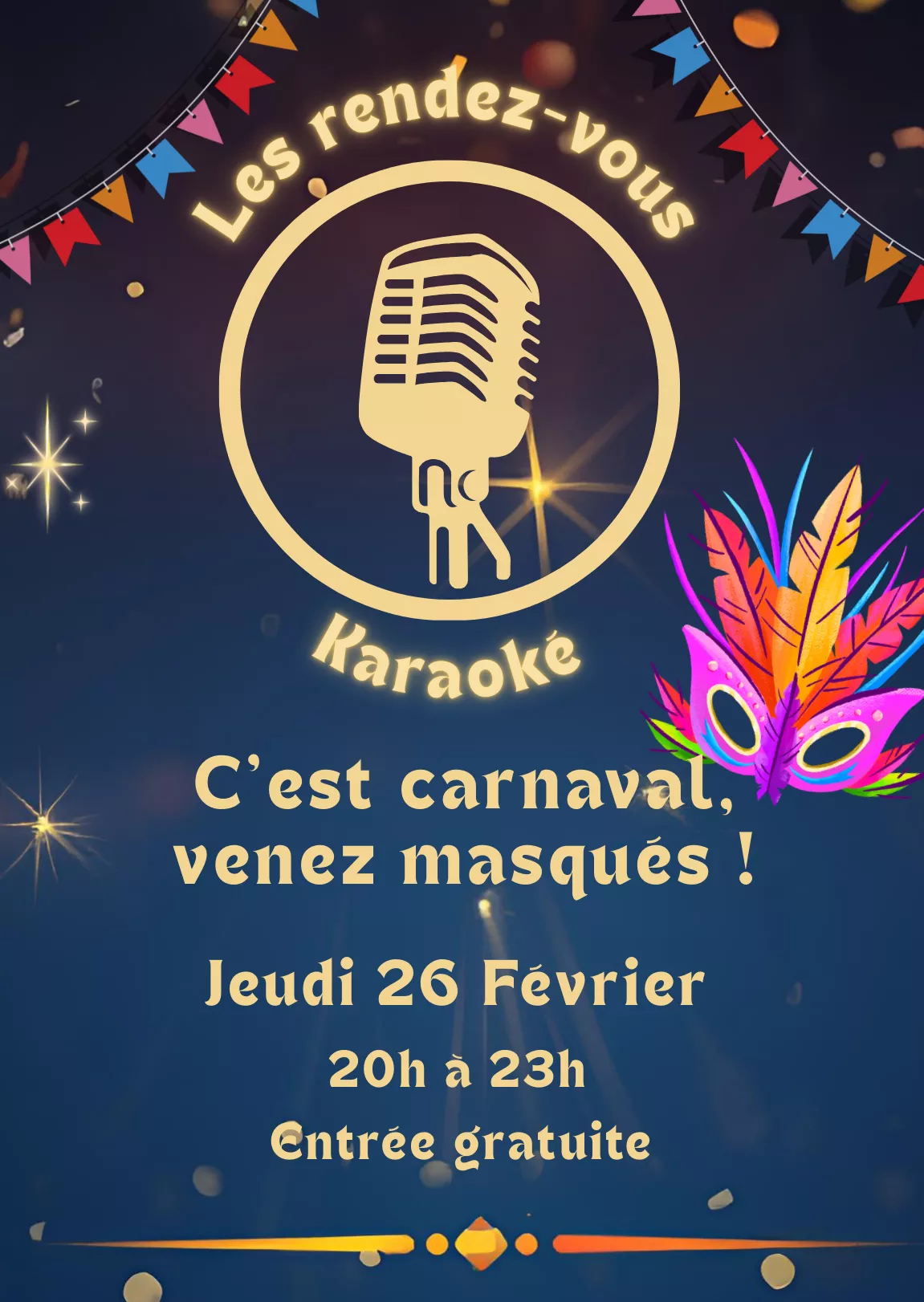 Affiche karaok&eacute; carnaval