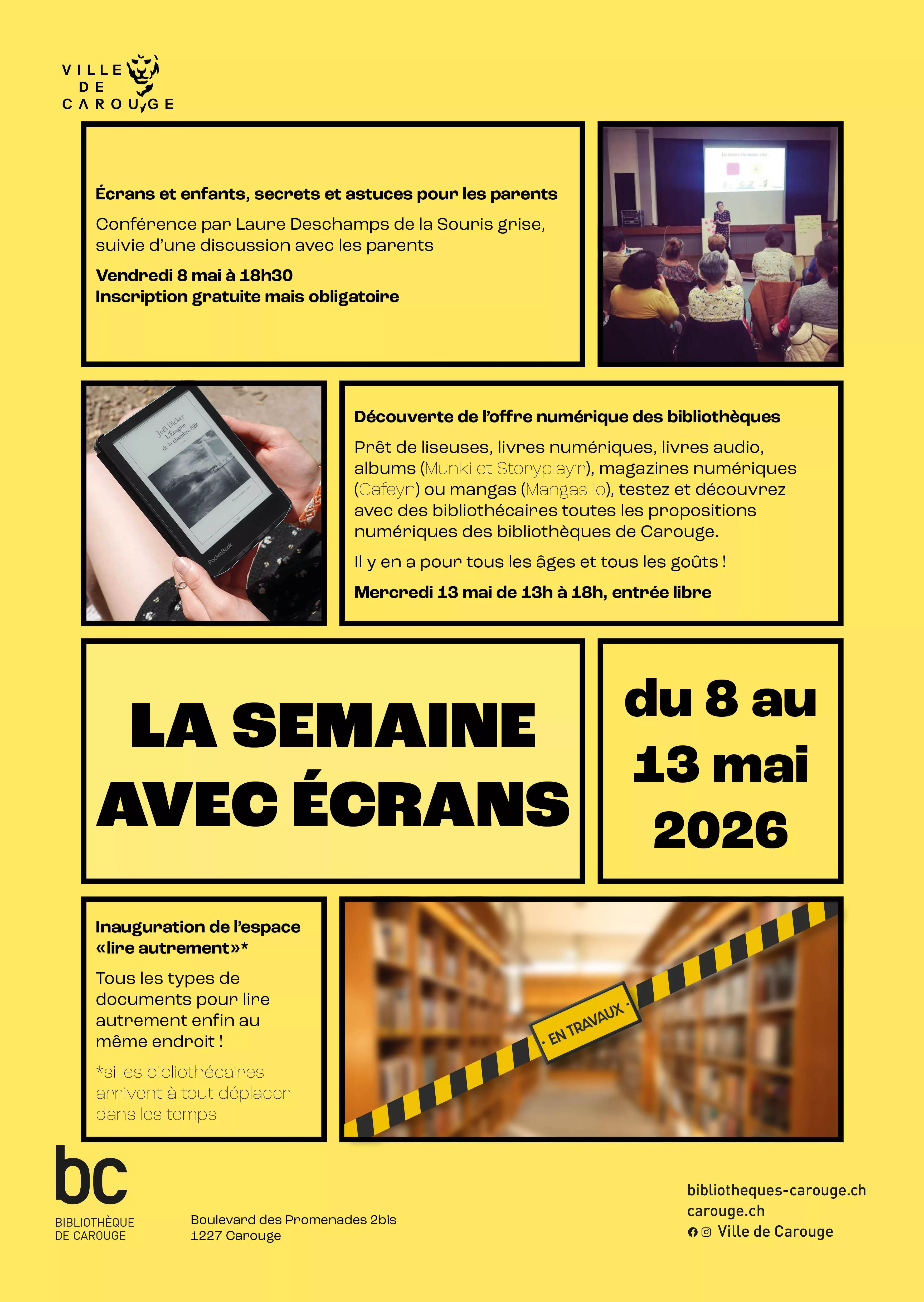 Affiche la semaine avec &eacute;crans