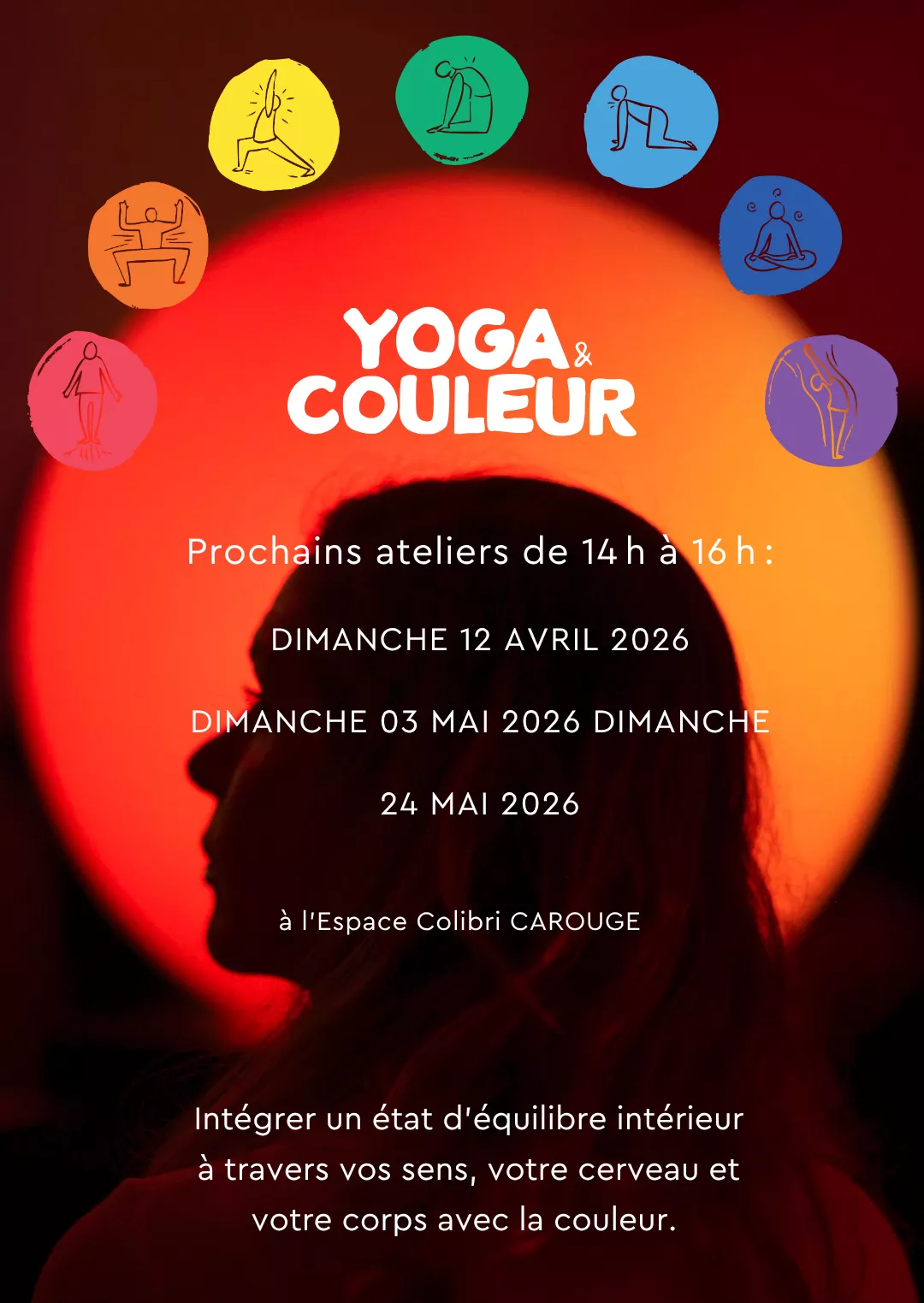 affiche yoga couleur mai