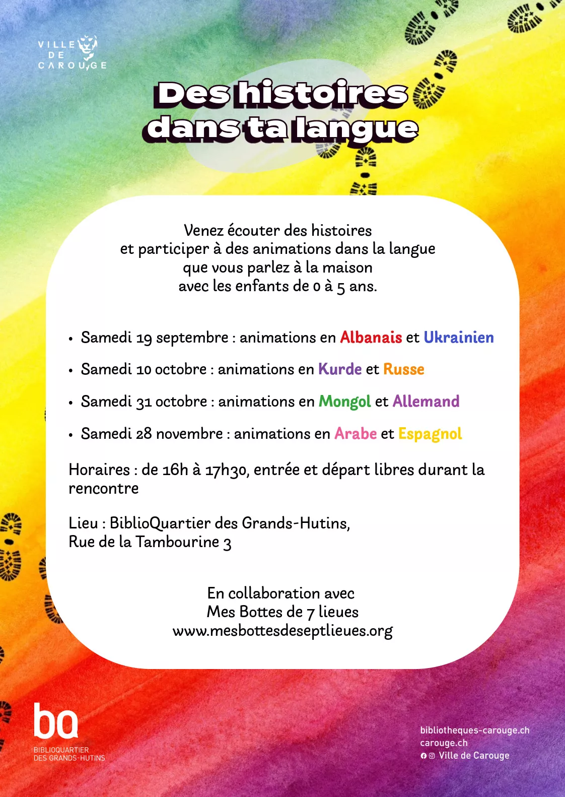 affiche Des histoires dans ta langue