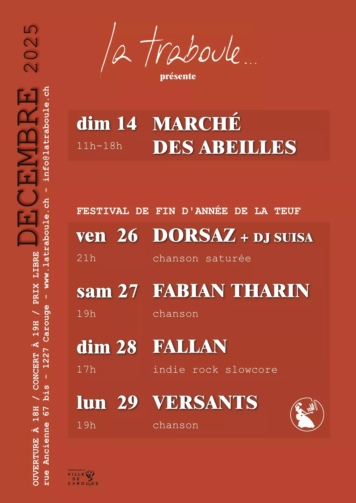 Affiche Festival de fin d'ann&eacute;e La Teuf x La Traboule