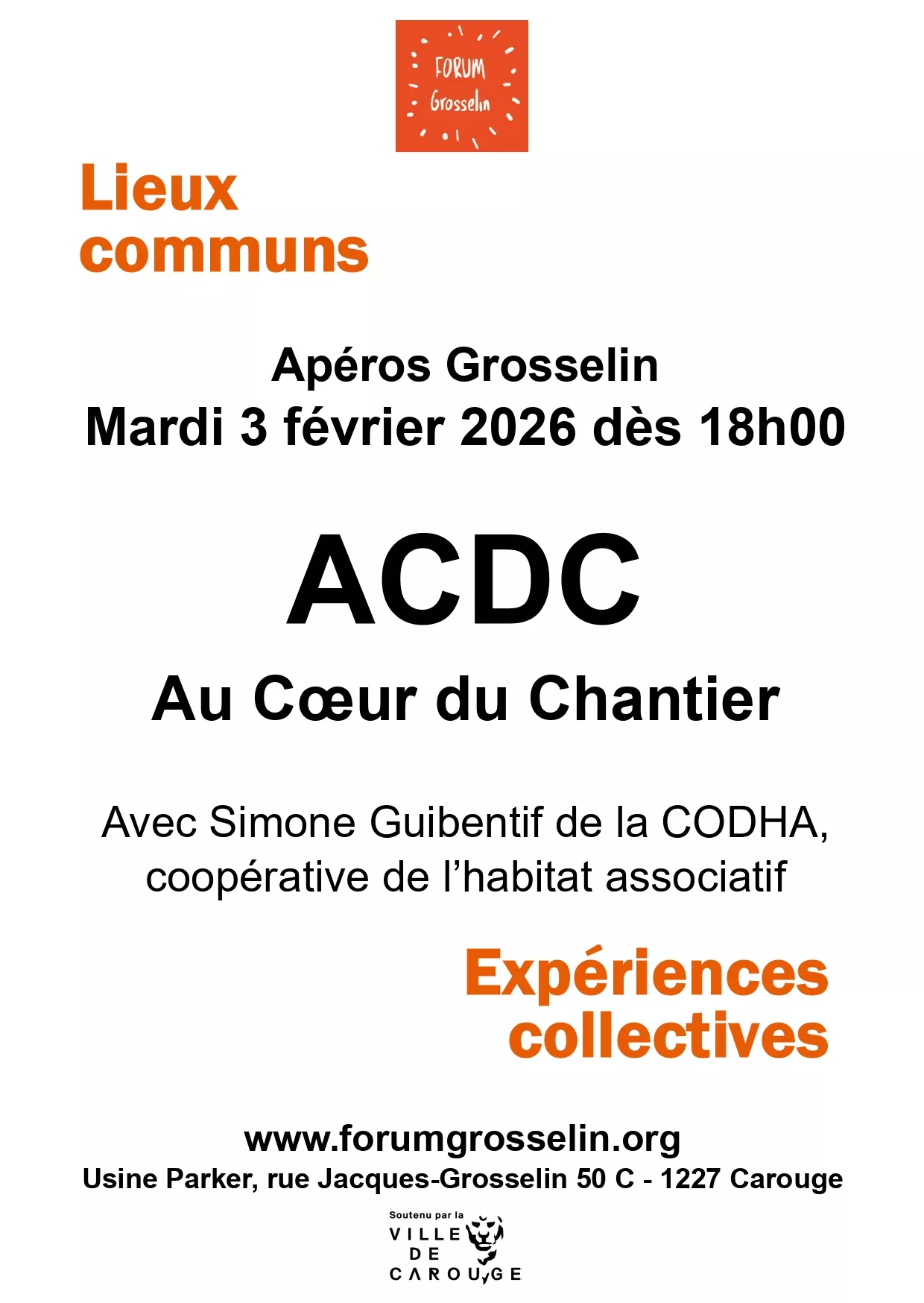 Affiche Ap&eacute;ro Grosselin