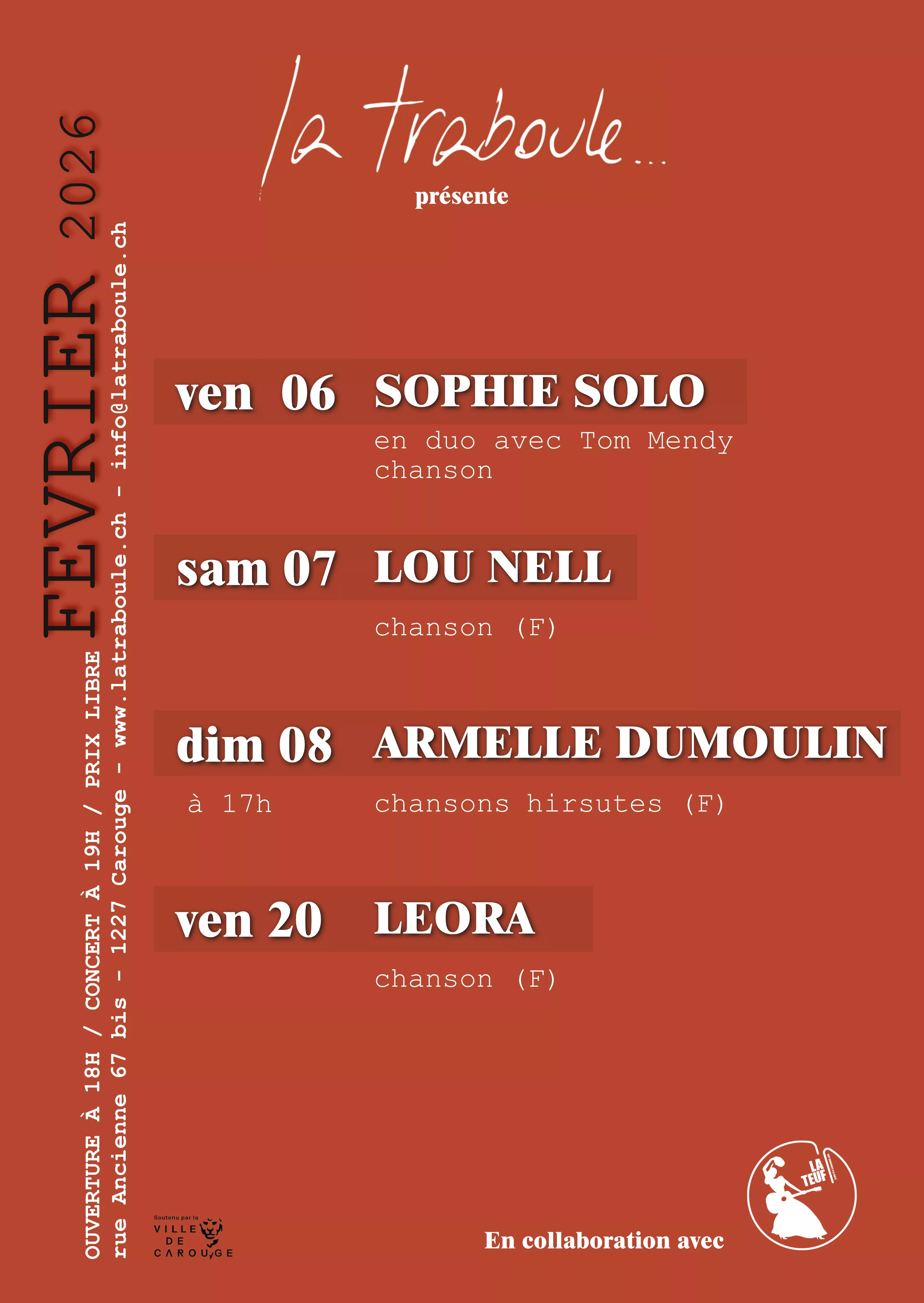 Visuel Affiche Les Trabouleries du mois de f&eacute;vrier