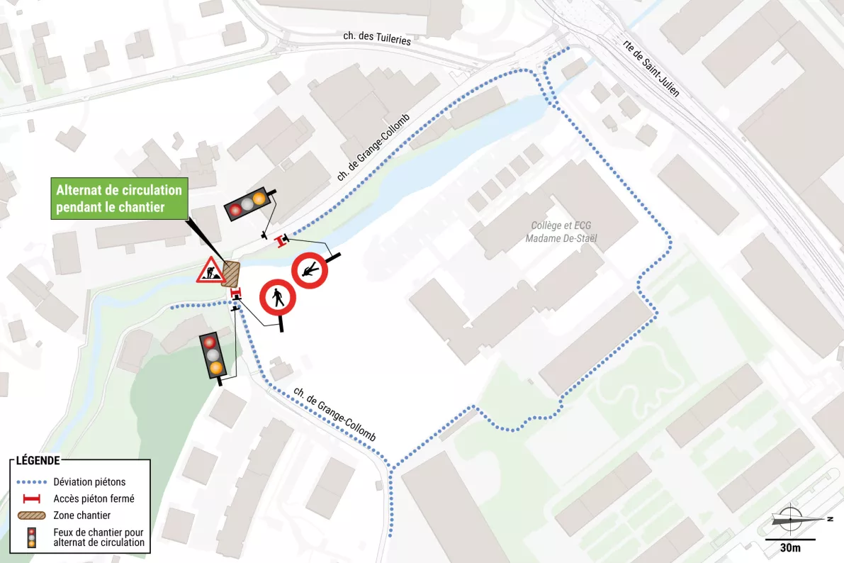 Plan travaux pont Grange-Collomb