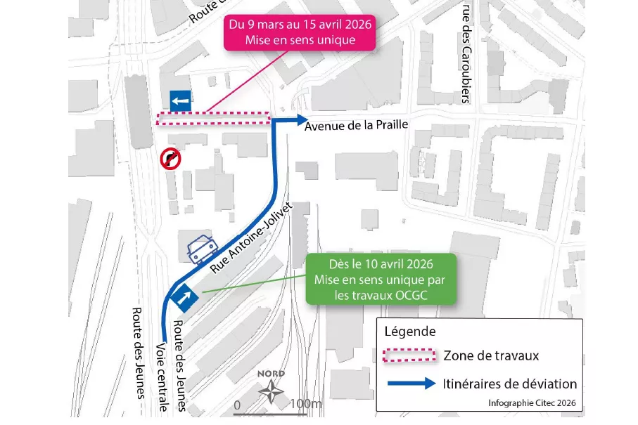 Travaux avenue de la Praille