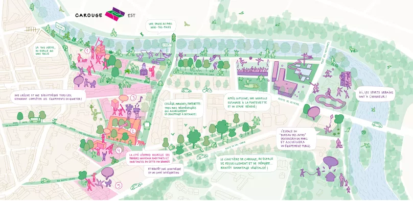 Carte détaillée du secteur est