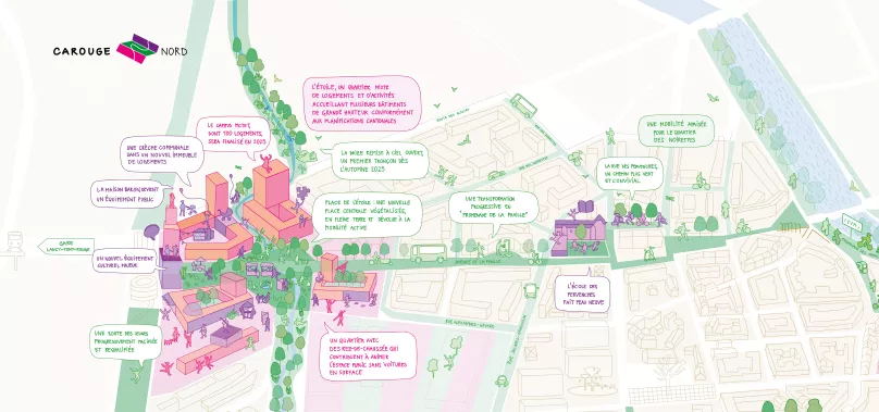 Carte détaillée du secteur nord