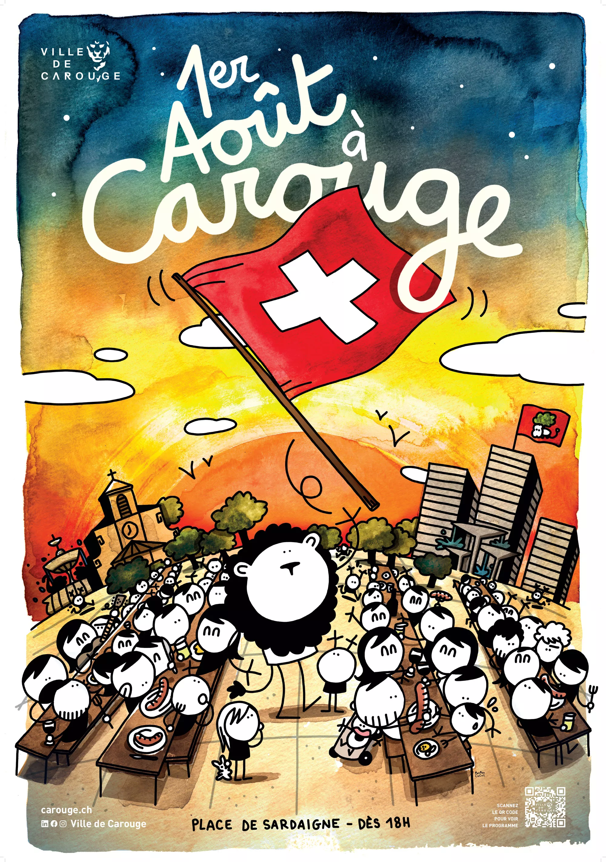 Affiche de la F&ecirc;te nationale 2026 &agrave; Carouge