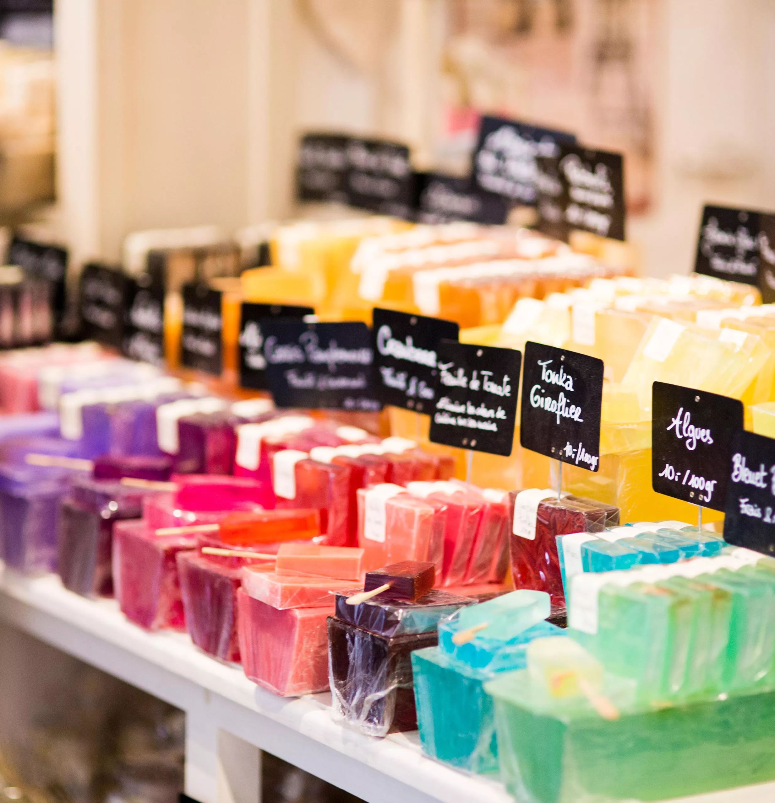 Savons dans une boutique carougeoise