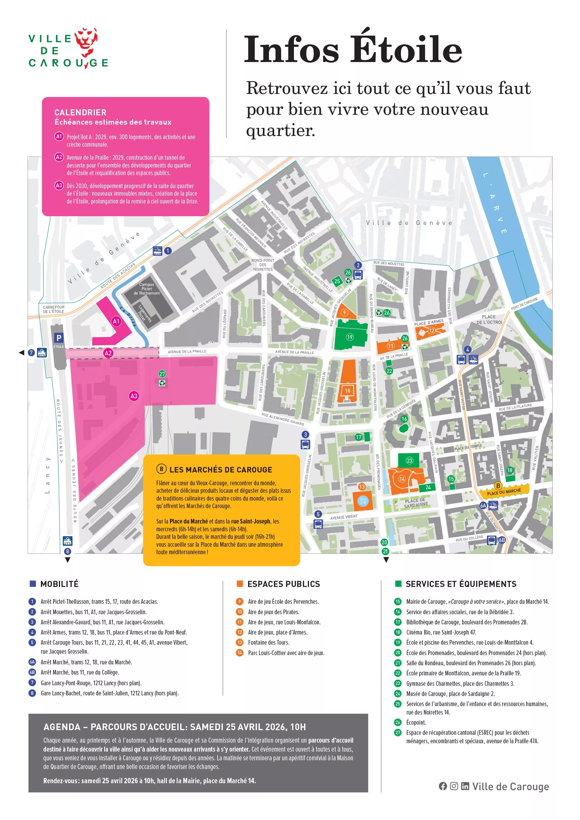 Plan du quartier de l'Etoile &agrave; Carouge