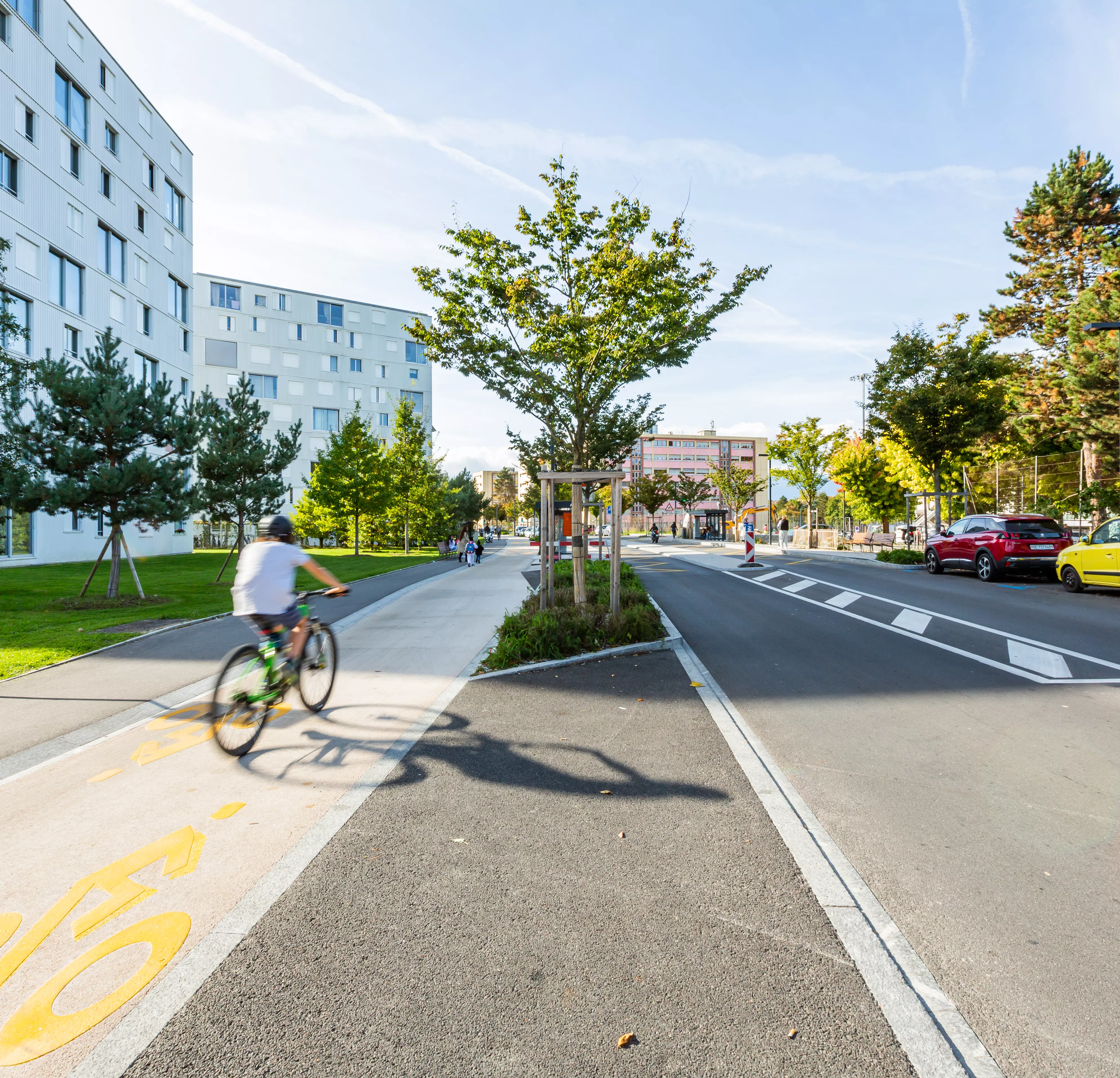 A v&eacute;lo au centre-ville de Carouge