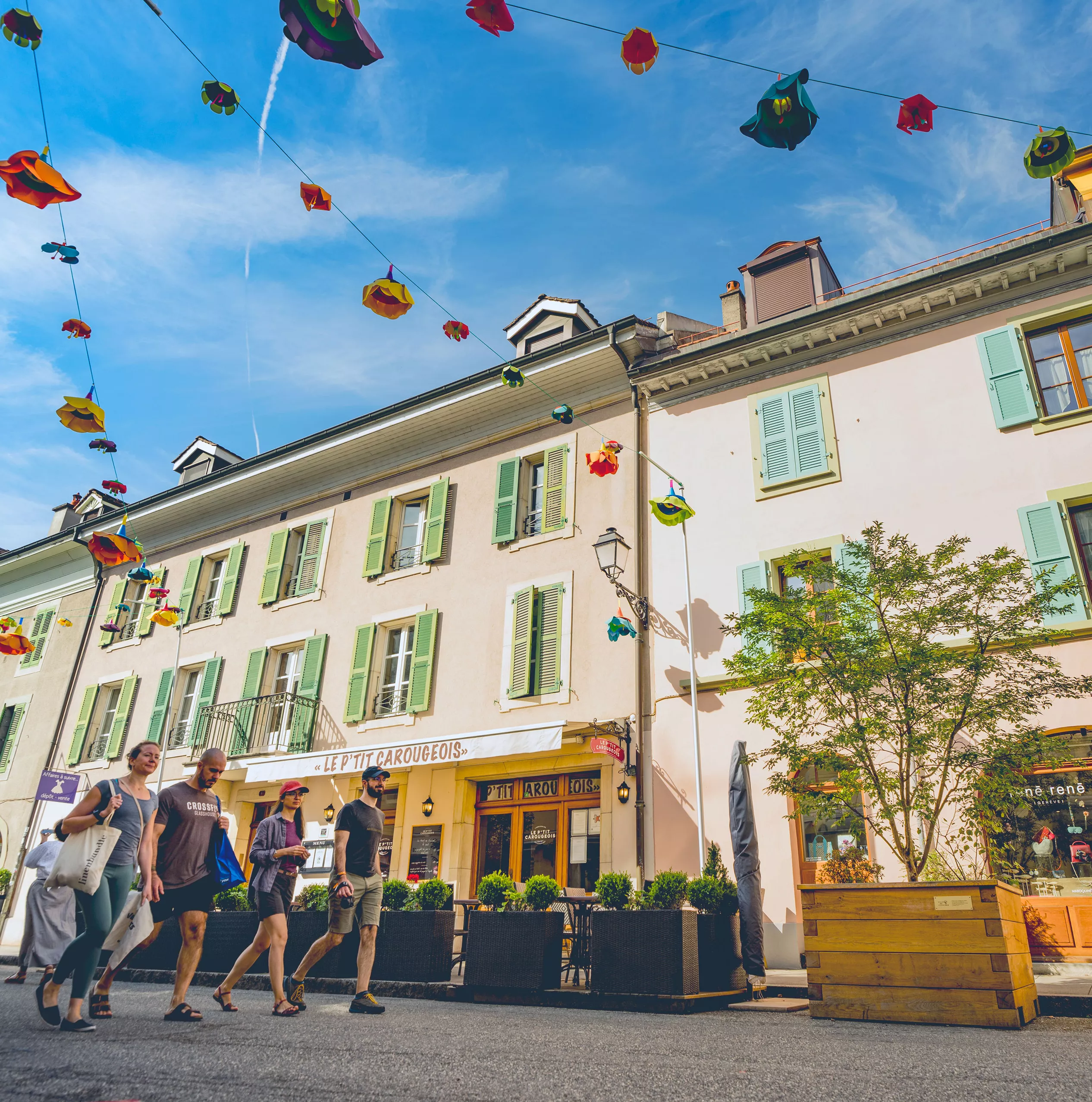 Vieux Carouge et zone pi&eacute;tonne