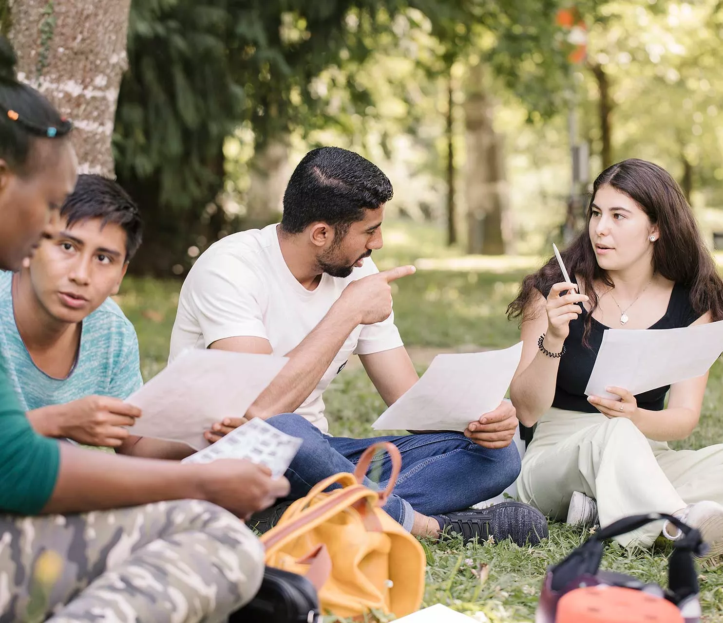Cours de fran&ccedil;ais au parc