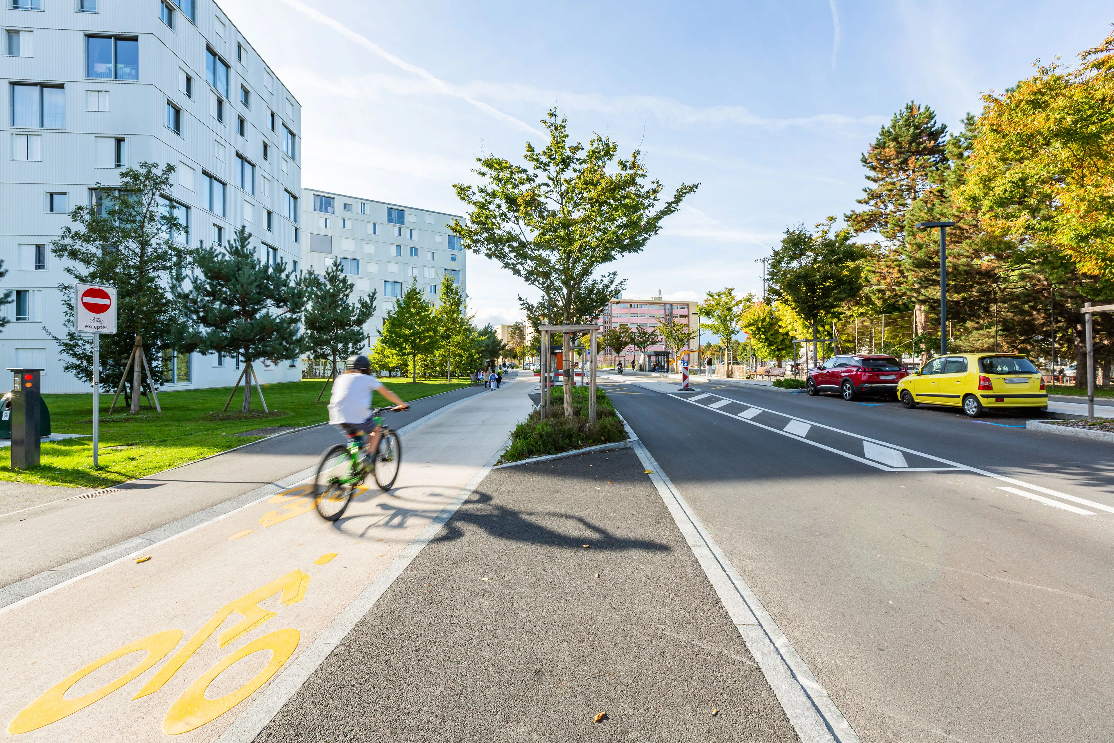 Piste cyclable &agrave; Carouge